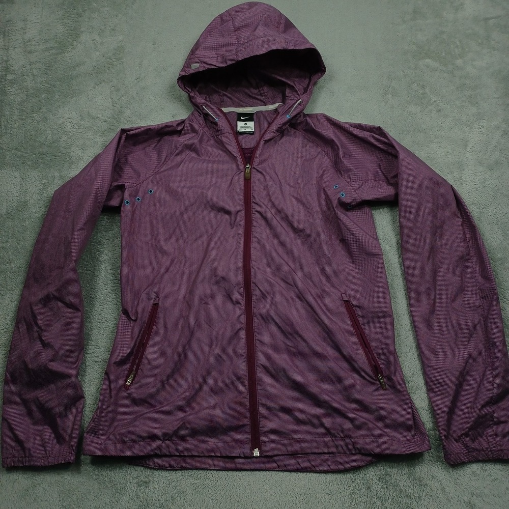 Nike Jacket Womens Medium Purple Vapor Running Full Zip Hooded Activewear